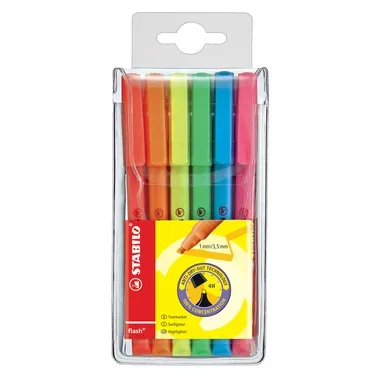 STABILO, STABILO Textmarker FLASH 1/3,5mm 555/6 6 Farben ass.