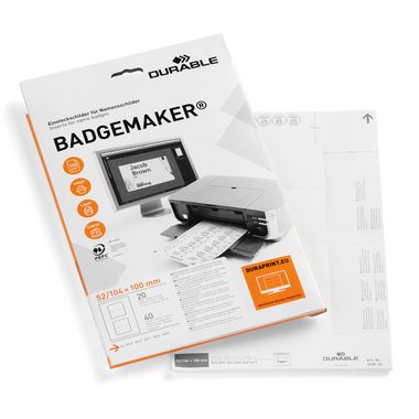 DURABLE, DURABLE Etiketten Badgemaker 1451/02 weiss, 30x60mm 20Bl./27Stk.