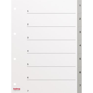 Kolma, KOLMA Register PVC A4 19.574.03 1-7