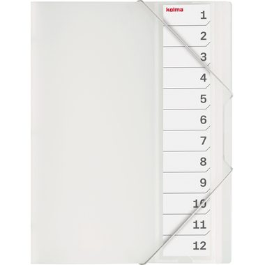 Kolma, KOLMA Pendenzenmappe A4 11.212.00 transparent 12-teilig