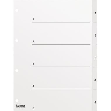 Kolma, KOLMA Register PP weiss A4 18.554.16 1-5