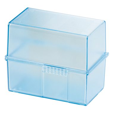 HAN, HAN Karteibox A7 977-64 transp./blau, f&uuml;r 300 Karten