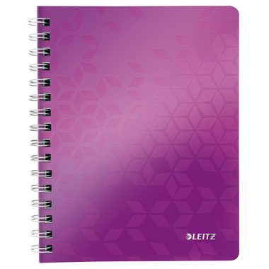 Leitz, LEITZ Spiralbuch WOW PP A5 46390062 violett 80 Blatt