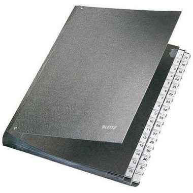 Leitz, LEITZ Pultordner Hartkarton 58310095 schwarz 32 F&auml;cher