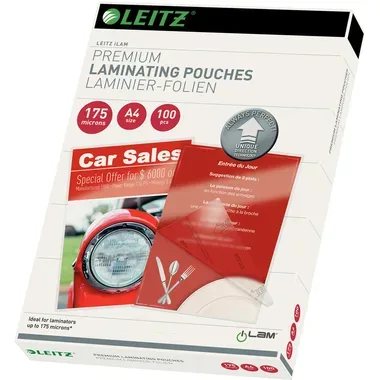 Leitz, LEITZ Laminiertasche A4 74830000 glanz, 175my 100 Stk