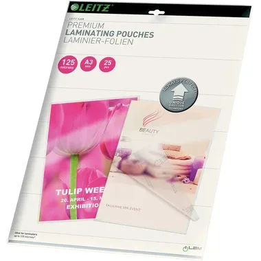 Leitz, LEITZ Laminiertasche A3 74890000 glanz, 125my 25 Stk