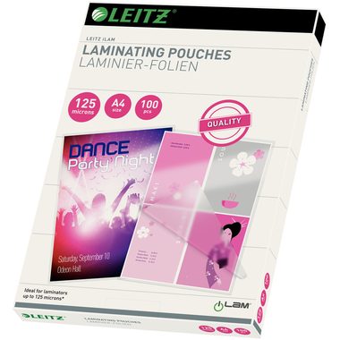 Leitz, LEITZ Laminiertasche A4 33808 glanz, 125my 100 Stk