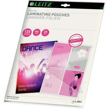 Leitz, LEITZ Laminiertasche A4 33835 glanz, 125my 25 Stk