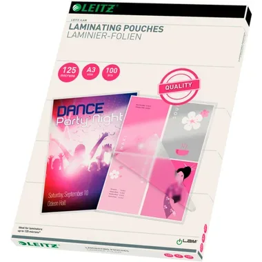 Leitz, LEITZ Laminiertasche A3 33950 glanz, 125my 100 Stk