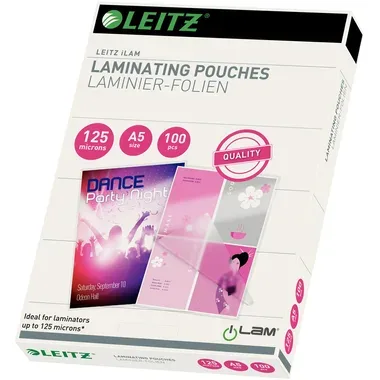 Leitz, LEITZ Laminiertasche A5 33807 glanz, 125my 100 Stk