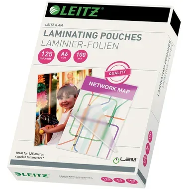Leitz, LEITZ Laminiertasche A6 33806 glanz, 125my 100 Stk
