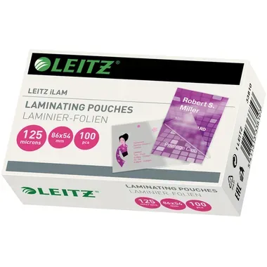 Leitz, LEITZ Laminiertasche 54x86mm 33810 glanz, 125my 100 Stk