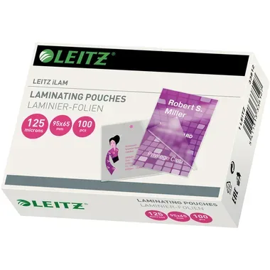 Leitz, LEITZ Laminiertasche 65x95mm 33812 glanz, 125my 100 Stk