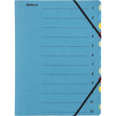 Biella, BIELLA Ordnungsmappe A4 328412.05 blau, 12-teilig