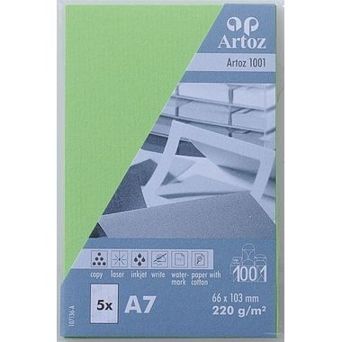 Artoz, ARTOZ Visitenkarten 1001 A7 107136143 220g, birkengr&uuml;n 5 Blatt