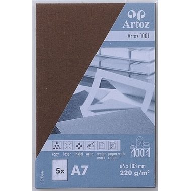 Artoz, ARTOZ Visitenkarten 1001 A7 107136146 220g, braun 5 Blatt