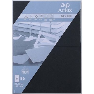 Artoz, ARTOZ Karten 1001 E6 107372262 220g. schwarz 5 Blatt