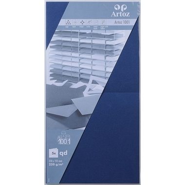 Artoz, ARTOZ Karten 1001 310x155mm 107452264 220g, classic blau 5 Blatt