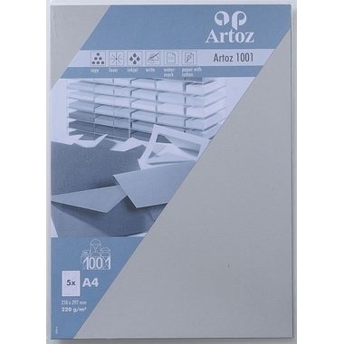 Artoz, ARTOZ Karten 1001 A4 107696142 220g, lichtgrau 5 Blatt