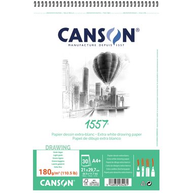 CANSON, CANSON Skizzenpapier A4 31412A004 180g, weiss 30 Blatt
