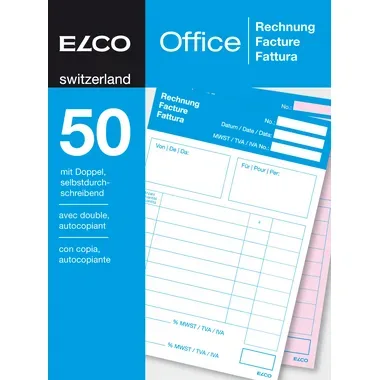 Elco, ELCO Rechnung A6 74592.19 60g 50x2 Blatt
