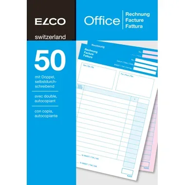 Elco, ELCO Rechnung A5 74594.19 60g 50x2 Blatt