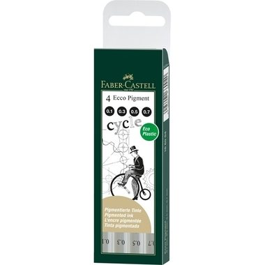Faber-Castell, FABER-CASTELL Tintenschreiber ECCO 166004 Pigment, schwarz 4 St&uuml;ck