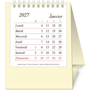 NOVOS, NOVOS Tischkal. Pro Bristol F. 2026 508097 1M/1S beige FR 11.5x14cm