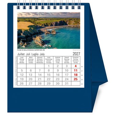 NOVOS, NOVOS Tischkalender Europa 2026 500046 1M/1S dunkelblau ML 11.5x14cm