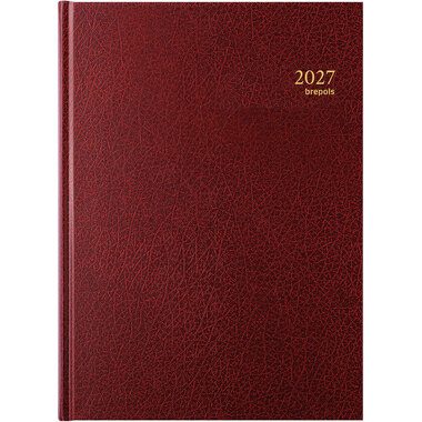 Brepols, BREPOLS Agenda Bremax 1 Santex 2026 0.001.1345 1T/1S bordeaux 21x29cm
