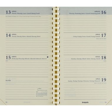 Brepols, BREPOLS Agenda Interplan 2026 0.736.9900 1W/1S Ersatz chamois 9x16cm