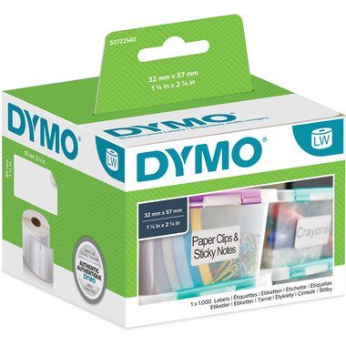 DYMO, DYMO Universal-Etiketten S0722540 non-perm. 57x32mm 1000 St&uuml;ck