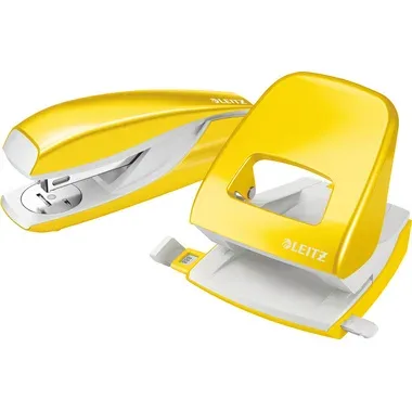 Leitz, LEITZ Locher/Hefter WOW 5095-12-16 gelb, Bundle
