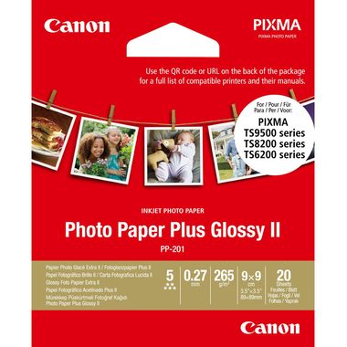 Canon, Canon -  Photo Paper Plus 265g 9x9cm PP201 9x9 InkJet glossy II 20 Blatt, 1 Stück