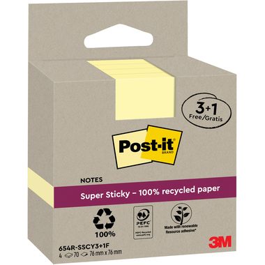 Post-it, Post-It - Haftnotizen, 76x76mm, Gelb