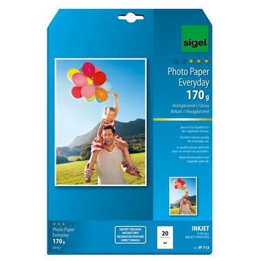 Sigel, SIGEL InkJet Photo Paper Everyday A4 IP713 170g glossy 20 Blatt