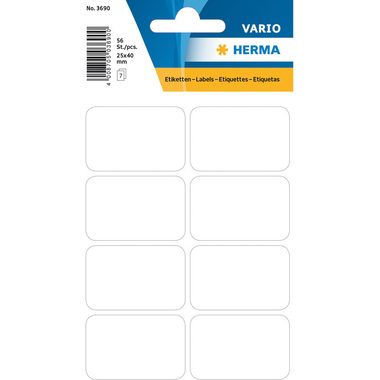 HERMA, HERMA Etiketten 25&times;40mm 3690 weiss 56 St&uuml;ck