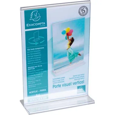 Exacompta, EXACOMPTA Tischaufsteller A6 86158D transparent, T-Form hoch