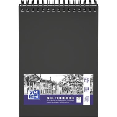 OXFORD, OXFORD Skizzenbuch A4 400152648 schwarz, blanco, 100g 50 Blatt