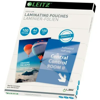 Leitz, LEITZ Laminiertasche A4 33826 glanz, 100my 100 Stk