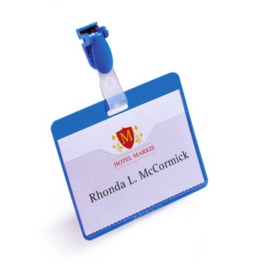 DURABLE Namensschild mit Clip 810606 blau 60x90mm 25 Stück