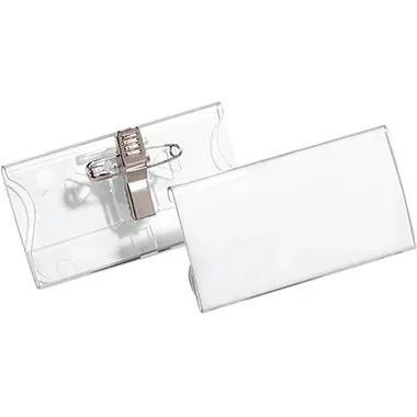 DURABLE Namensschild Acryl mit Kombiklemme 40 x 75 mm 50 Stück