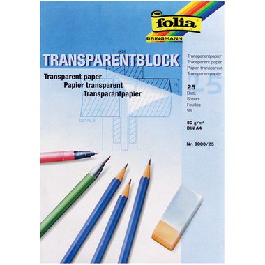 Folia, FOLIA Transparentpapier A4 03.8000.25 80/85g 25 Blatt