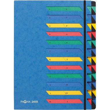 PAGNA, PAGNA Pultordner, für DIN A 4, A-Z, 24 Fächer, Karton, blau