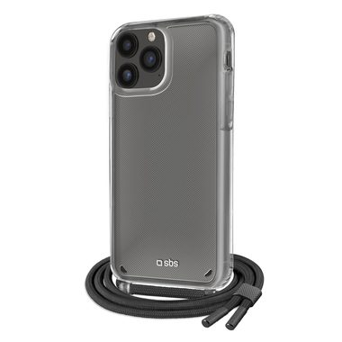 SBS, SBS, Kompatibles kabelloses Laden, Transparente Hülle mit farbigem Umhängeband für das iPhone 14 Pro Max, Produkte & Wohnen