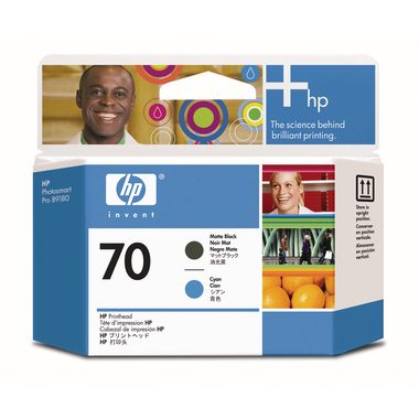 HP, HP Druckkopf 70 matt-schwarz/cyan C9404A DesignJet Z2100