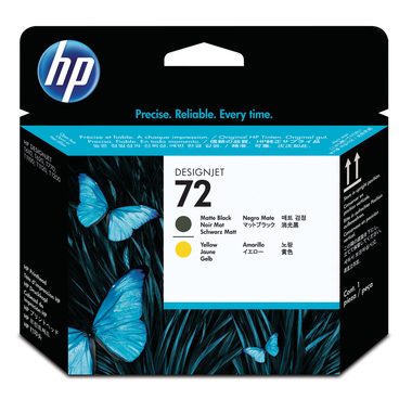 HP, HP Druckkopf 72 schwarz matt/gelb C9384A DesignJet T1100