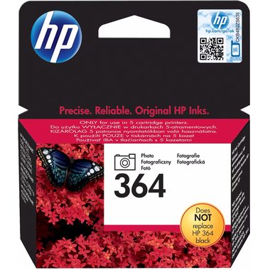 HP, HP Tintenpatrone 364 ph.schwarz CB317EE PhotoSmart D5460 130 Seiten