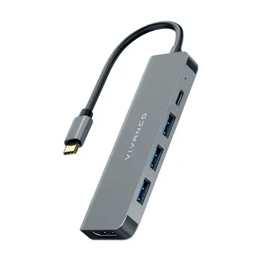 VIVANCO, VIVANCO Hub USB Silber