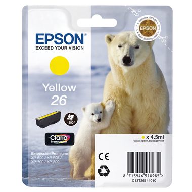 Epson, EPSON Tintenpatrone yellow T261440 XP 700/800 300 Seiten